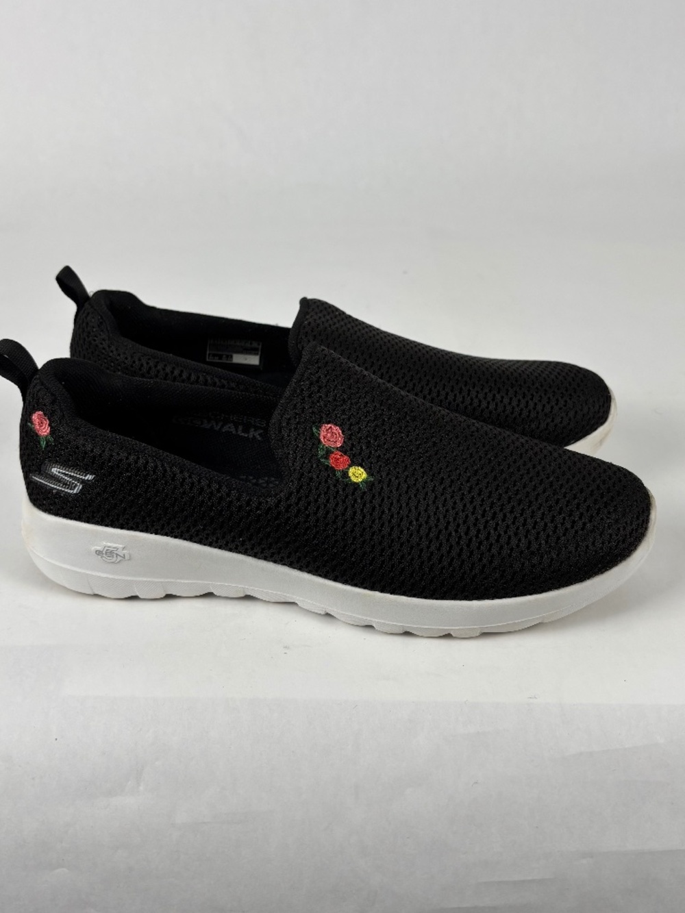 Skechers, Athletic/Slip-in Shoes, Black/Rosses, Workout/gym Sneakers, Size 8.5